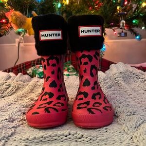 Leopard print Hunter toddler rain boots